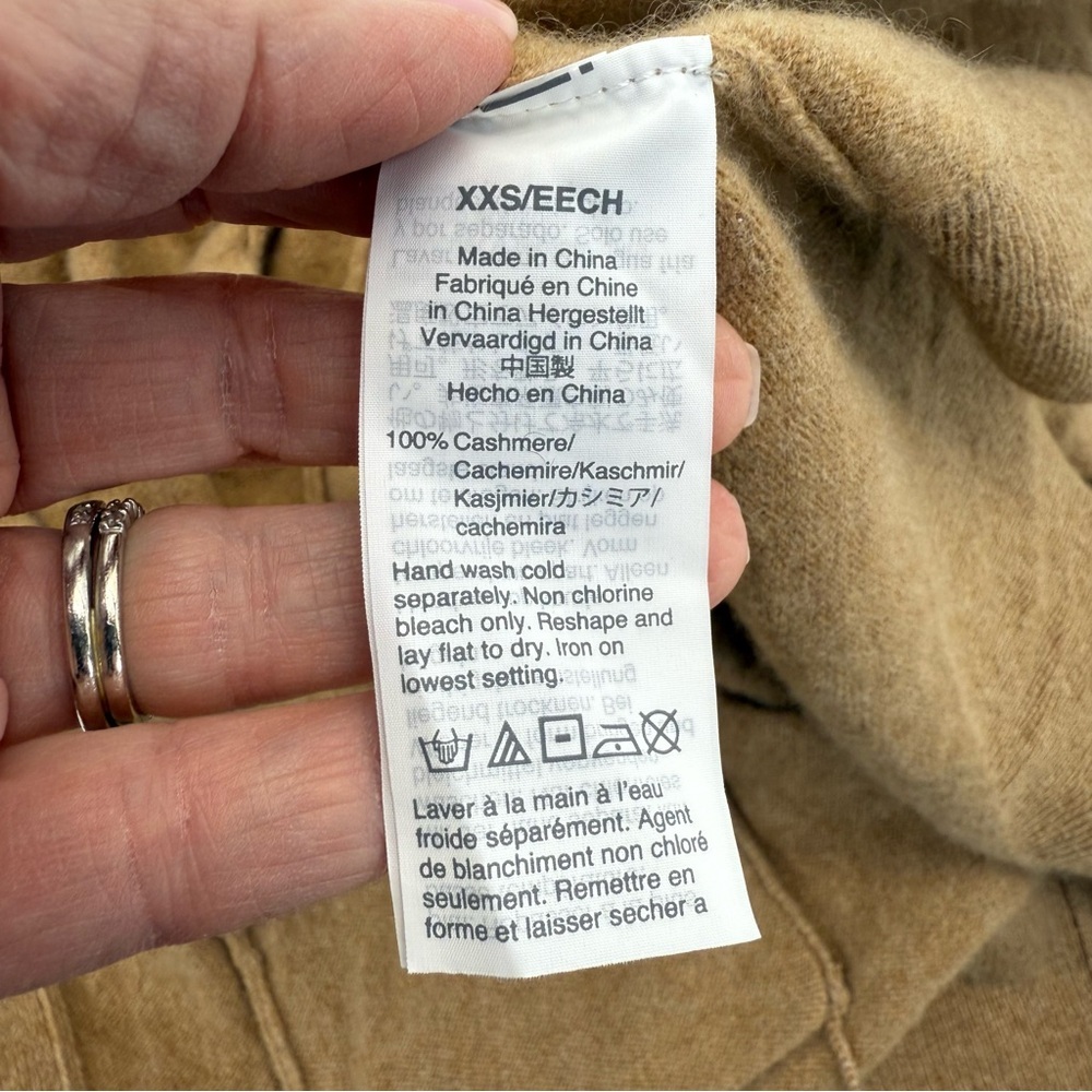 J. Crew Cashmere Cardigan XXS Camel/Tan - Picture 14 of 16